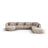 Tulum 6-Sitzer Panorama Ecksofa, Rechte Seite, aus Chenille in Beige (Haga 30), Beine aus Schwarzes Plastik, 330x255x70 cm von Cosmopolitan Design – Bild 1