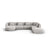 Tulum 6-Sitzer Panorama Ecksofa, Rechte Seite, aus Chenille in Hellgrau (Haga 06), Beine aus Schwarzes Plastik, 330x255x70 cm von Cosmopolitan Design – Bild 1