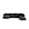 Tulum 6-Sitzer Panorama Ecksofa, Rechte Seite, aus Chenille in Königsblau (Haga 86), Beine aus Schwarzes Plastik, 330x255x70 cm von Cosmopolitan Design – Bild 1