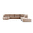 Tulum 6-Sitzer Panorama Ecksofa, Rechte Seite, aus Samt in Beige (Bluvel 28), Beine aus Schwarzes Plastik, 330x255x70 cm von Cosmopolitan Design – Bild 1