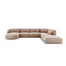 Tulum 6-Sitzer Panorama Ecksofa, Rechte Seite, aus Samt in Beige (Bluvel 28), Beine aus Schwarzes Plastik, 330x255x70 cm von Cosmopolitan Design – Bild 1