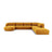 Tulum 6-Sitzer Panorama Ecksofa, Rechte Seite, aus Samt in Gelb (Bluvel 68), Beine aus Schwarzes Plastik, 330x255x70 cm von Cosmopolitan Design – Bild 1