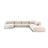 Tulum 6-Sitzer Panorama Ecksofa, Rechte Seite, aus Samt in Hellbeige (Bluvel 22), Beine aus Schwarzes Plastik, 330x255x70 cm von Cosmopolitan Design – Bild 1