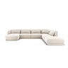 Tulum 6-Sitzer Panorama Ecksofa, Rechte Seite, aus Samt in Hellbeige (Bluvel 22), Beine aus Schwarzes Plastik, 330x255x70 cm von Cosmopolitan Design – Bild 1