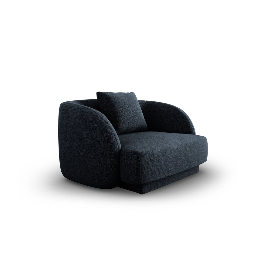 Tulum Sessel aus Chenille in Königsblau (Haga 86), 103x90x70 cm von Cosmopolitan Design – Bild 3