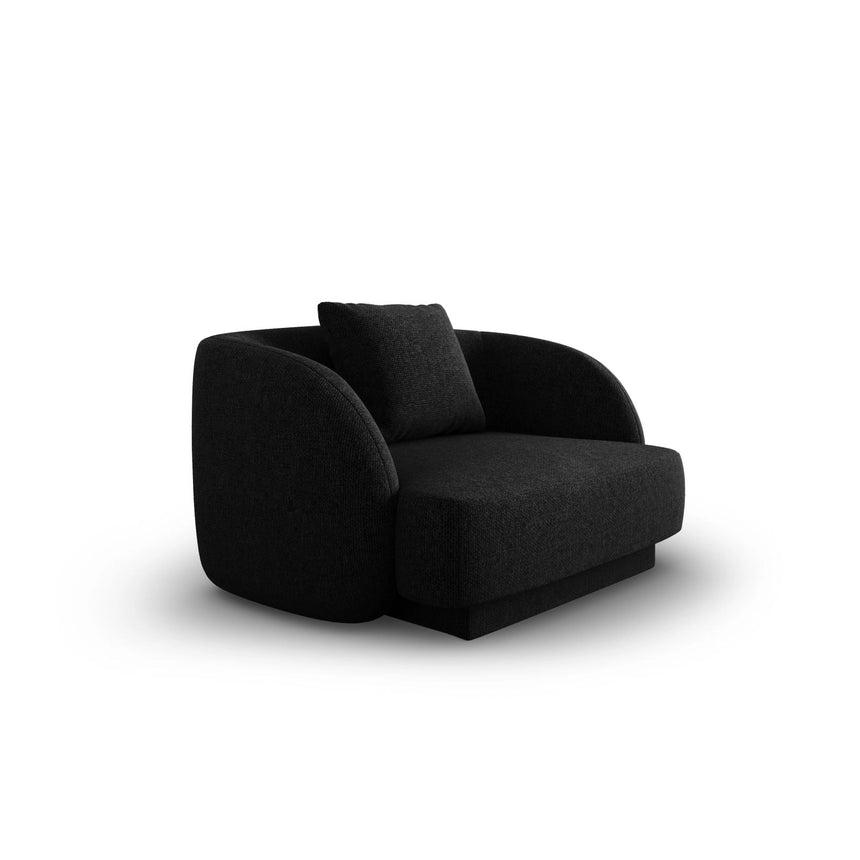 Tulum Sessel aus Chenille in Schwarz (Haga 19), 103x90x70 cm von Cosmopolitan Design – Bild 3