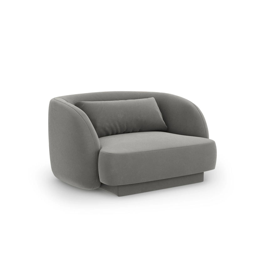 Tulum Sessel aus Samt in Hellgrau (Bluvel 13), 103x90x70 cm von Cosmopolitan Design – Bild 4