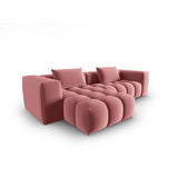 Verona 3-Sitzer Ecksofa, Linke Seite, aus Samt in Flamingo (Casino Salmon), 260x145 cm von Cosmopolitan Design – Bild 4
