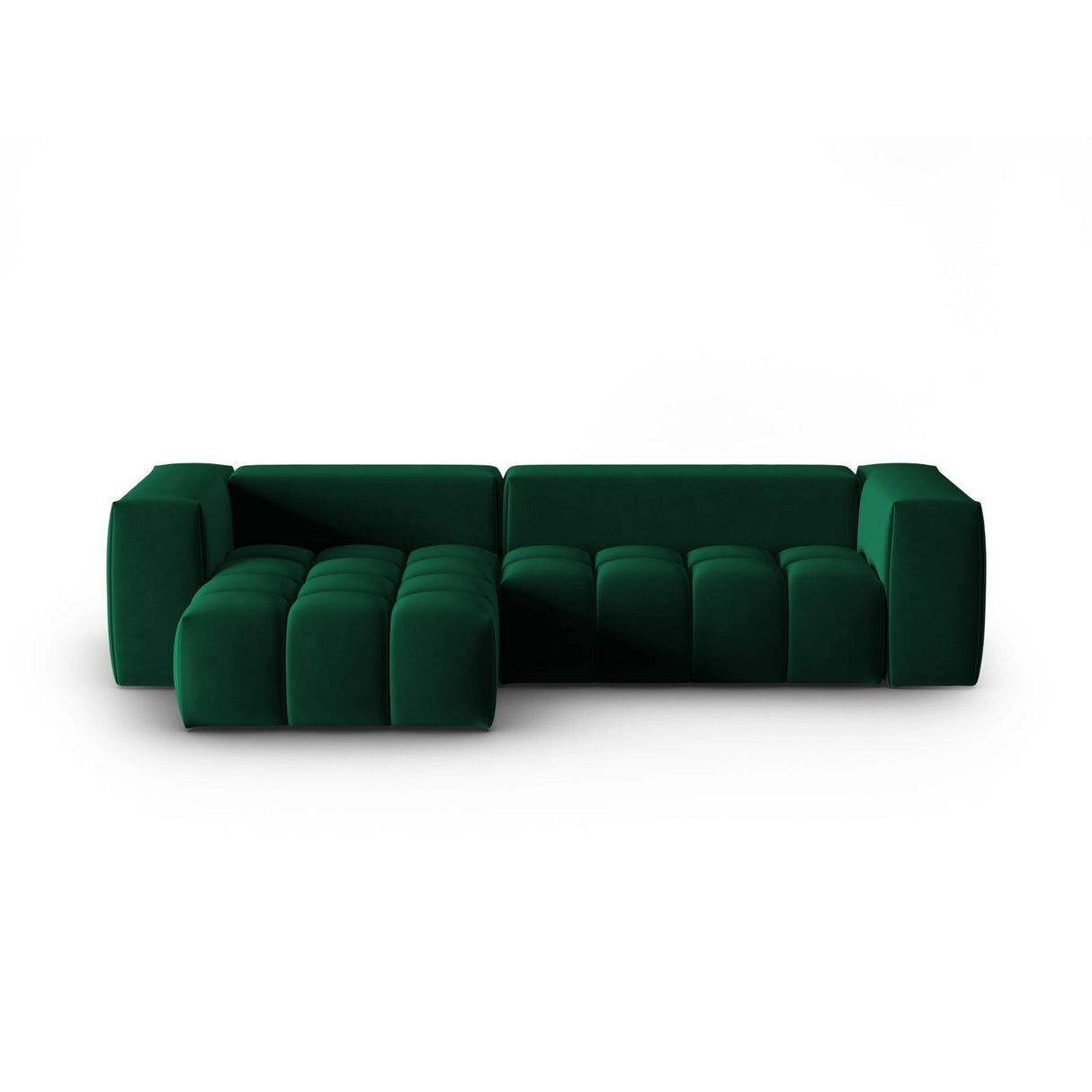 Verona 3-Sitzer Ecksofa, Linke Seite, aus Samt in Flaschengrün (Casino Deep Green), 260x145 cm von Cosmopolitan Design – Bild 1