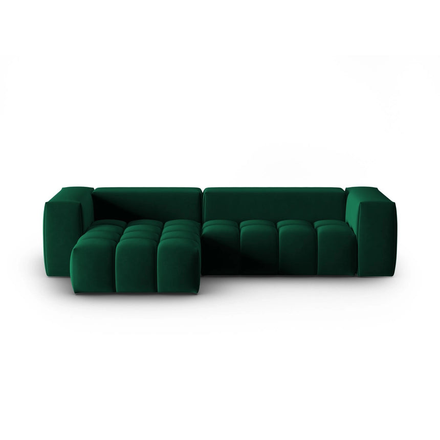 Verona 3-Sitzer Ecksofa, Linke Seite, aus Samt in Flaschengrün (Casino Deep Green), 260x145 cm von Cosmopolitan Design – Bild 1