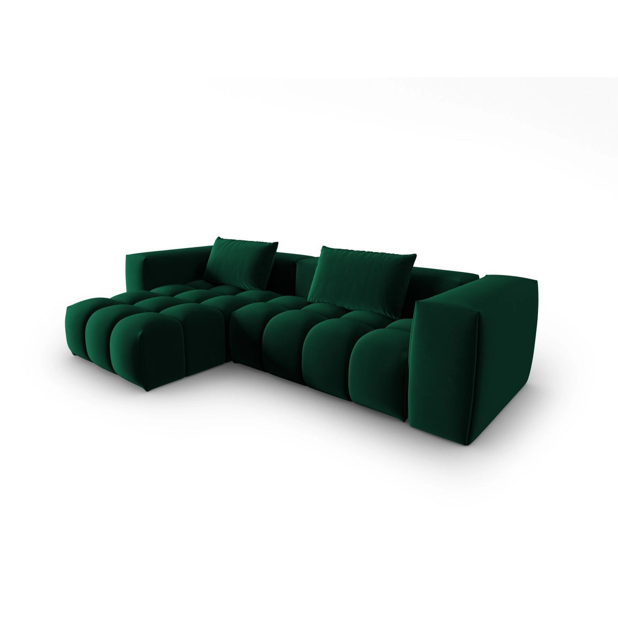 Verona 3-Sitzer Ecksofa, Linke Seite, aus Samt in Flaschengrün (Casino Deep Green), 260x145 cm von Cosmopolitan Design – Bild 3