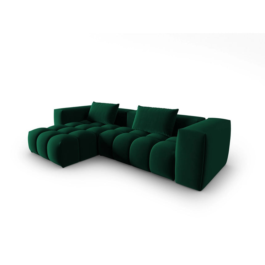 Verona 3-Sitzer Ecksofa, Linke Seite, aus Samt in Flaschengrün (Casino Deep Green), 260x145 cm von Cosmopolitan Design – Bild 3