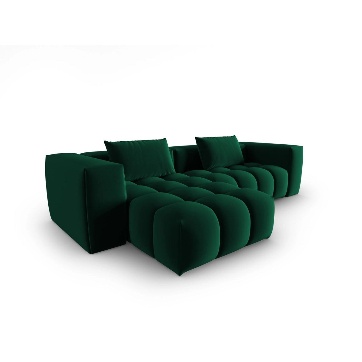 Verona 3-Sitzer Ecksofa, Linke Seite, aus Samt in Flaschengrün (Casino Deep Green), 260x145 cm von Cosmopolitan Design – Bild 4
