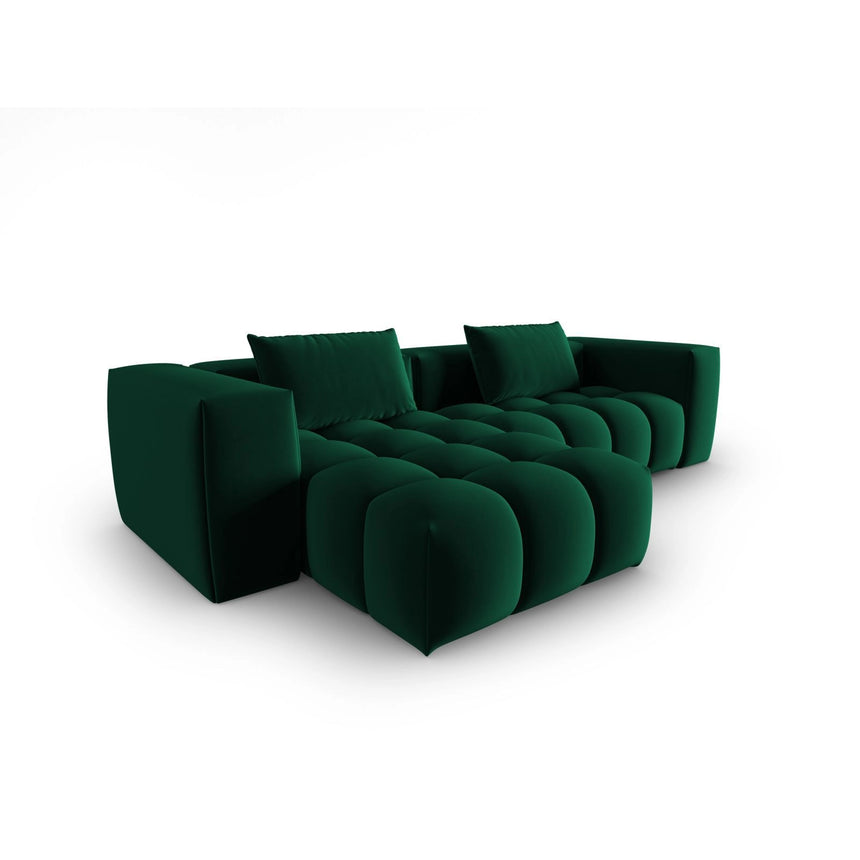 Verona 3-Sitzer Ecksofa, Linke Seite, aus Samt in Flaschengrün (Casino Deep Green), 260x145 cm von Cosmopolitan Design – Bild 4