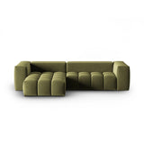 Verona 3-Sitzer Ecksofa, Linke Seite, aus Samt in Hellgrün (Casino Forest), 260x145 cm von Cosmopolitan Design – Bild 1