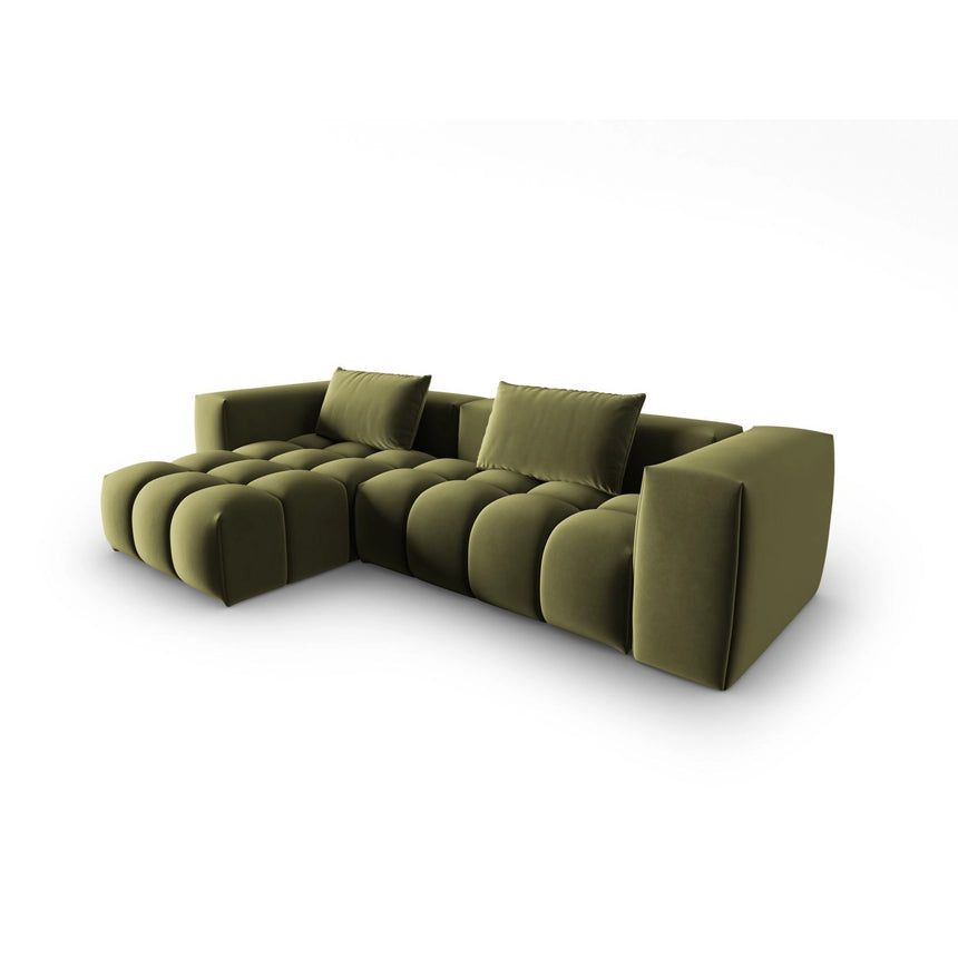 Verona 3-Sitzer Ecksofa, Linke Seite, aus Samt in Hellgrün (Casino Forest), 260x145 cm von Cosmopolitan Design – Bild 3