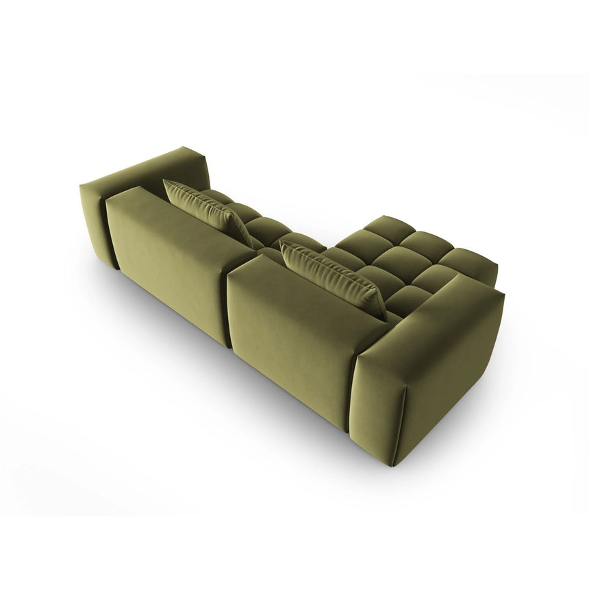 Verona 3-Sitzer Ecksofa, Linke Seite, aus Samt in Hellgrün (Casino Forest), 260x145 cm von Cosmopolitan Design – Bild 5