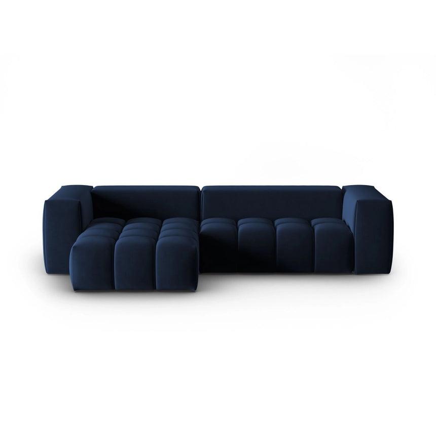 Verona 3-Sitzer Ecksofa, Linke Seite, aus Samt in Königsblau (Casino Deep Blue), 260x145 cm von Cosmopolitan Design – Bild 1