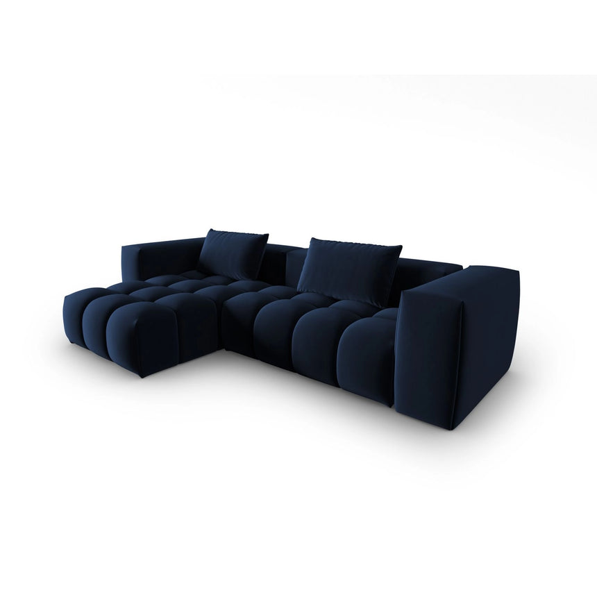 Verona 3-Sitzer Ecksofa, Linke Seite, aus Samt in Königsblau (Casino Deep Blue), 260x145 cm von Cosmopolitan Design – Bild 3