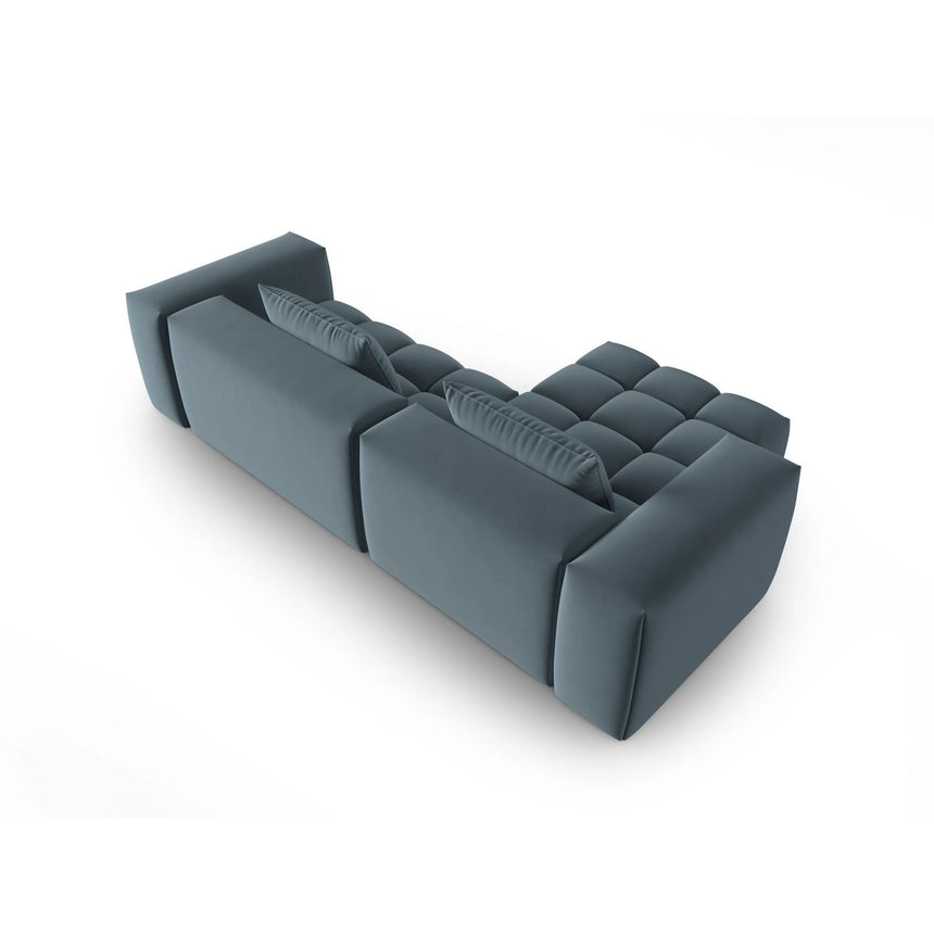 Verona 3-Sitzer Ecksofa, Linke Seite, aus Samt in Pastellblau (Casino Dark Blue), 260x145 cm von Cosmopolitan Design – Bild 5