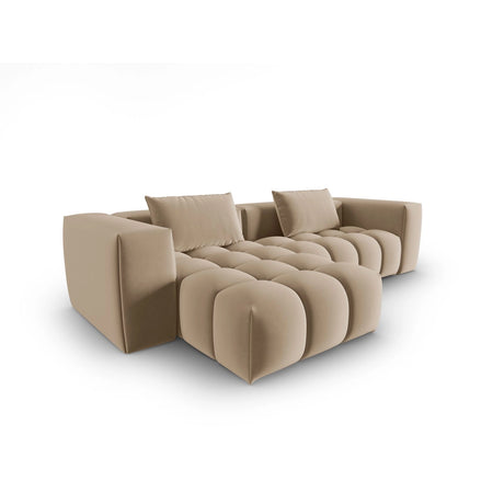 Verona 3-Sitzer Ecksofa, Linke Seite, aus Samt in Sand (Casino Lion), 260x145 cm von Cosmopolitan Design – Bild 4