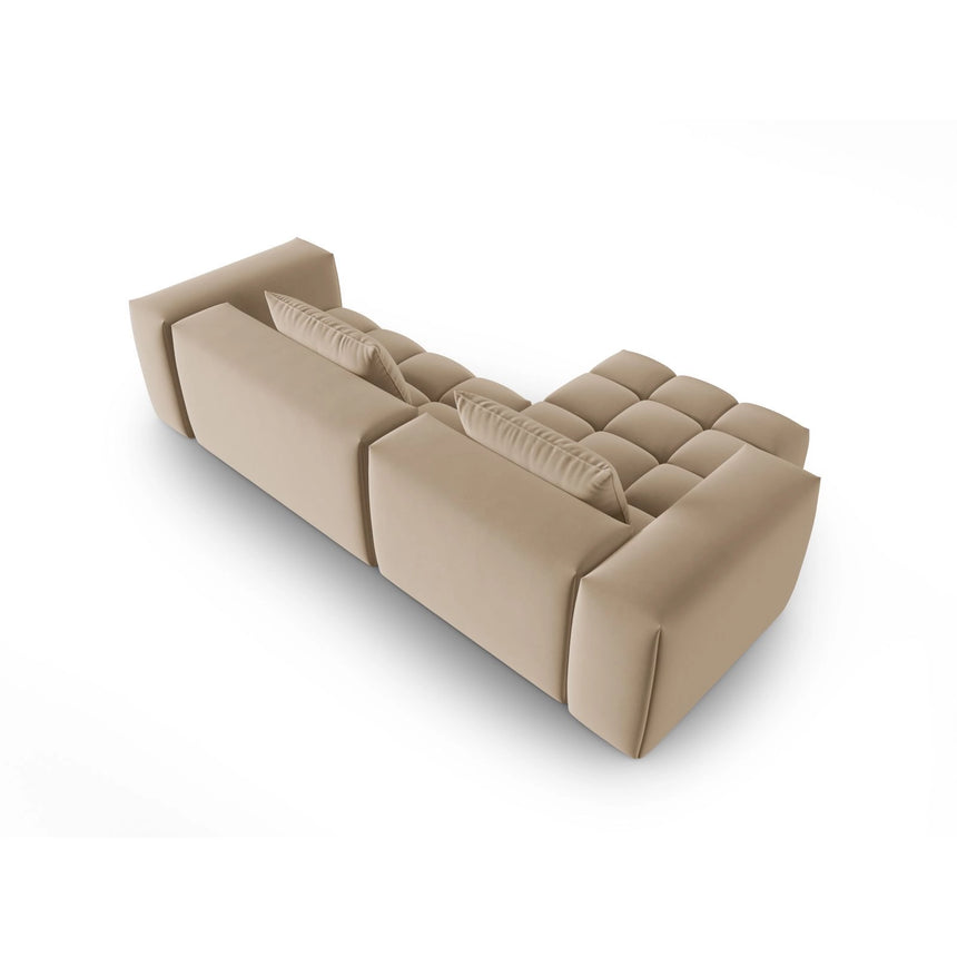 Verona 3-Sitzer Ecksofa, Linke Seite, aus Samt in Sand (Casino Lion), 260x145 cm von Cosmopolitan Design – Bild 5