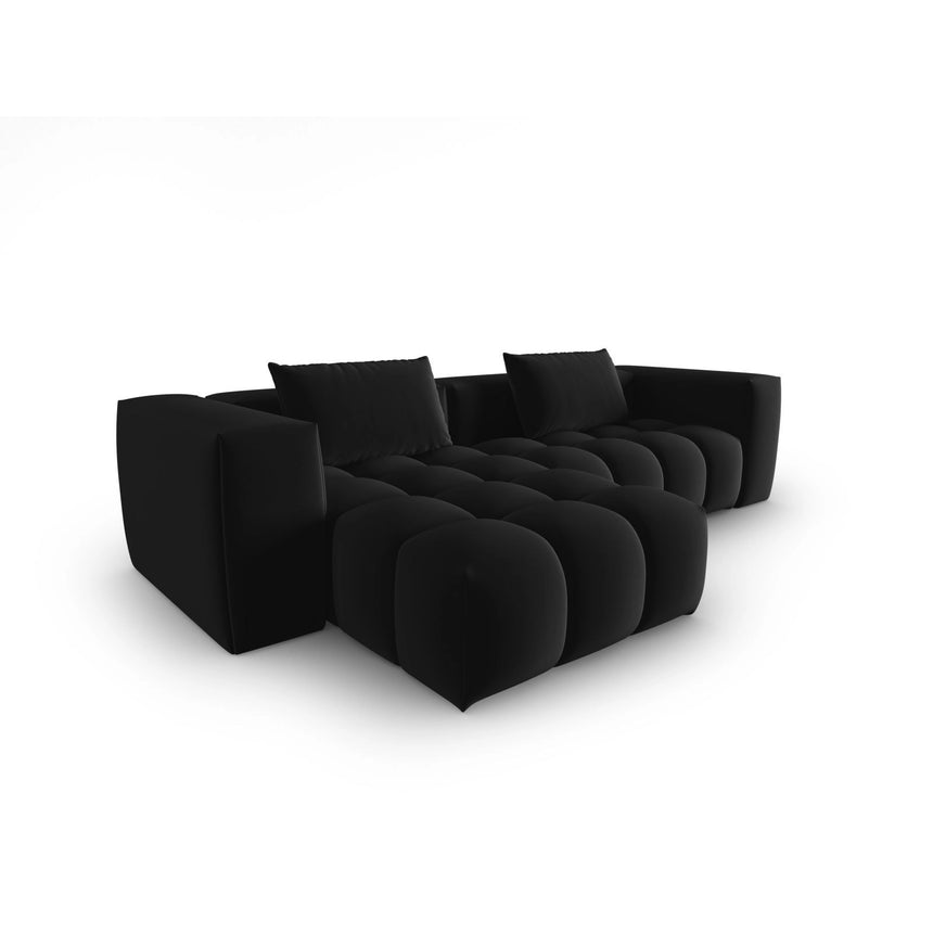 Verona 3-Sitzer Ecksofa, Linke Seite, aus Samt in Schwarz (Casino Black), 260x145 cm von Cosmopolitan Design – Bild 4