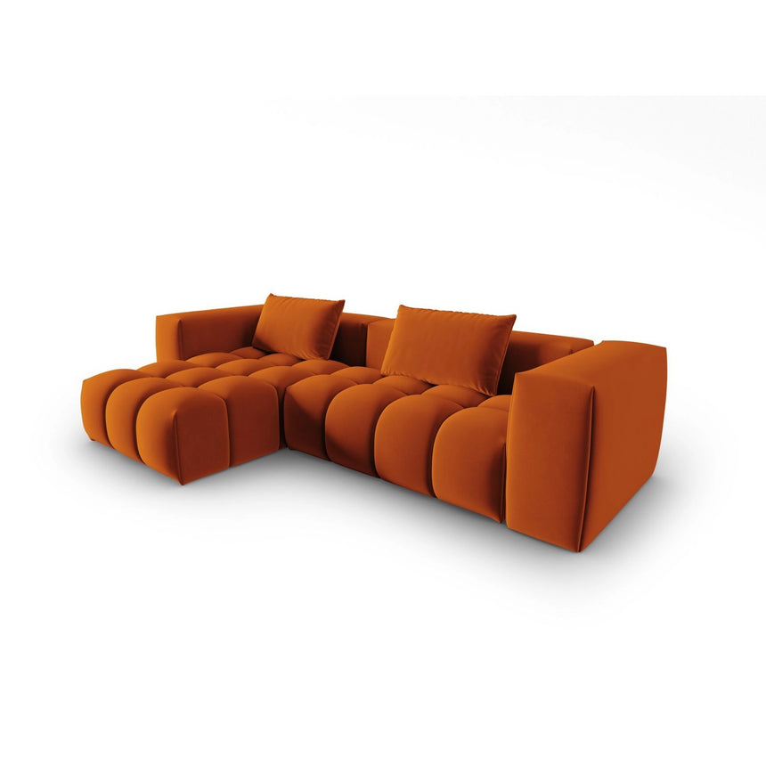 Verona 3-Sitzer Ecksofa, Linke Seite, aus Samt in Terrakotta (Casino Terracota), 260x145 cm von Cosmopolitan Design – Bild 3