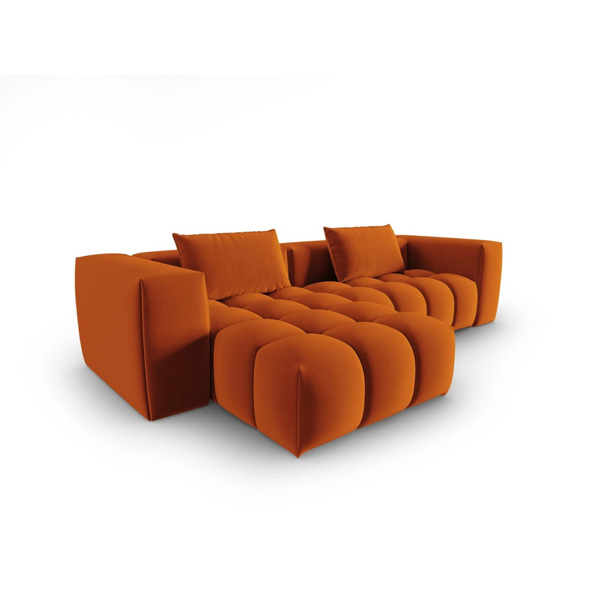 Verona 3-Sitzer Ecksofa, Linke Seite, aus Samt in Terrakotta (Casino Terracota), 260x145 cm von Cosmopolitan Design – Bild 4
