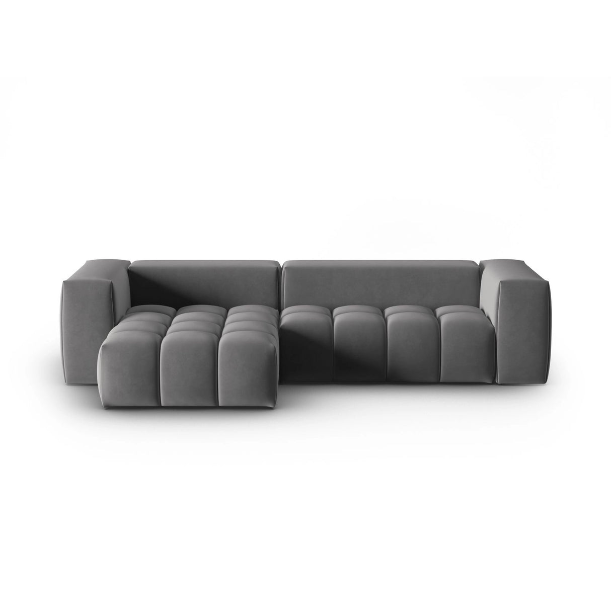 Verona 3-Sitzer Ecksofa, Linke Seite, aus Samt in Warmes Grau (Casino Anthracite), 260x145 cm von Cosmopolitan Design – Bild 1