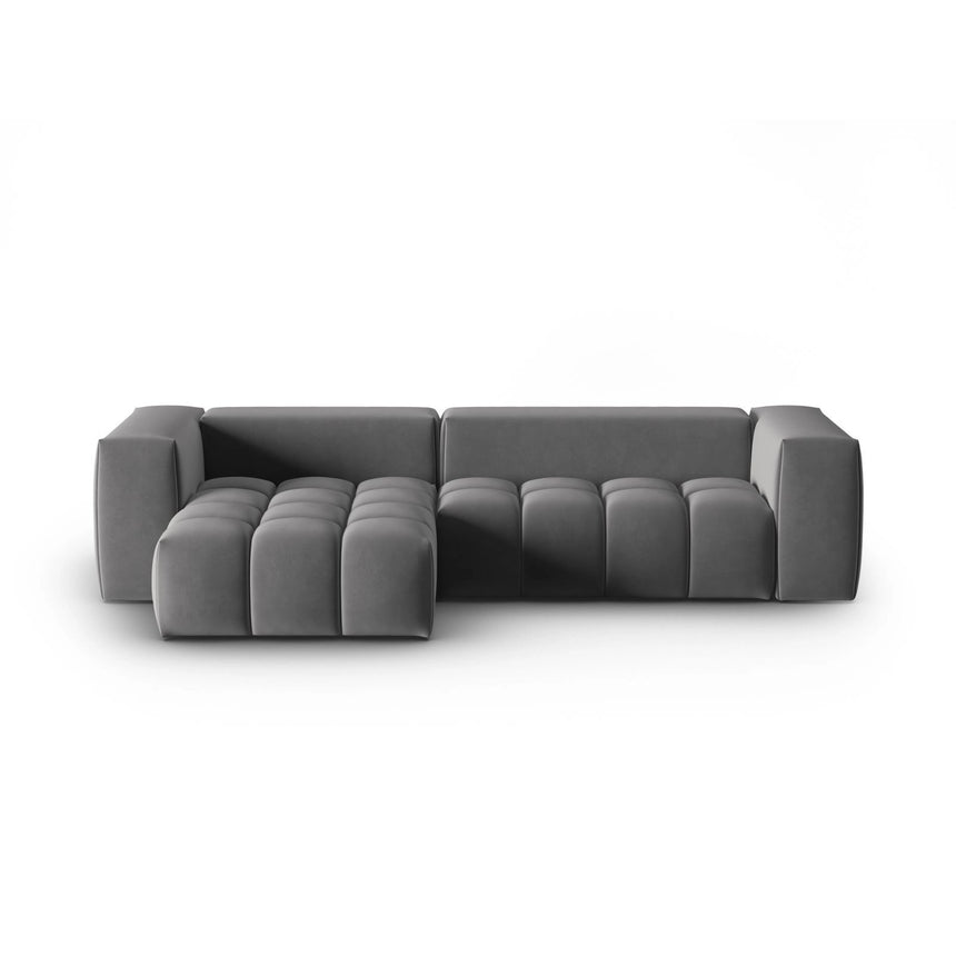 Verona 3-Sitzer Ecksofa, Linke Seite, aus Samt in Warmes Grau (Casino Anthracite), 260x145 cm von Cosmopolitan Design – Bild 1