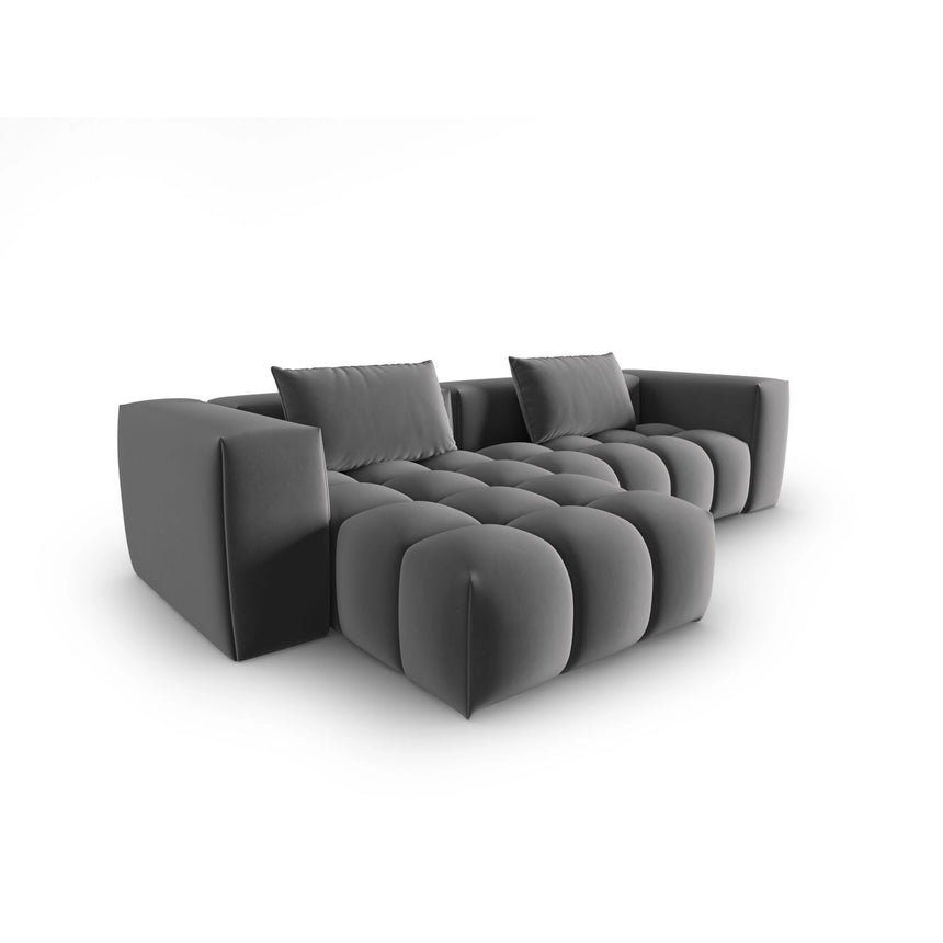 Verona 3-Sitzer Ecksofa, Linke Seite, aus Samt in Warmes Grau (Casino Anthracite), 260x145 cm von Cosmopolitan Design – Bild 4