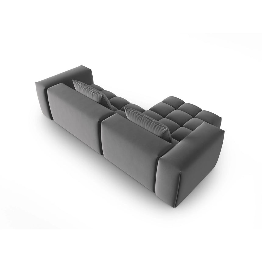 Verona 3-Sitzer Ecksofa, Linke Seite, aus Samt in Warmes Grau (Casino Anthracite), 260x145 cm von Cosmopolitan Design – Bild 5