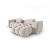 Verona 3-Sitzer Ecksofa, Linke Seite, aus Strukturierter Stoff in Beige (Sorella 03), 260x145 cm von Cosmopolitan Design – Bild 4