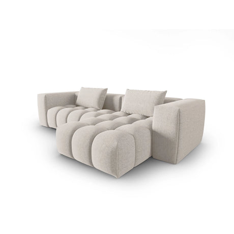 Verona 3-Sitzer Ecksofa, Linke Seite, aus Strukturierter Stoff in Beige (Sorella 03), 260x145 cm von Cosmopolitan Design – Bild 4