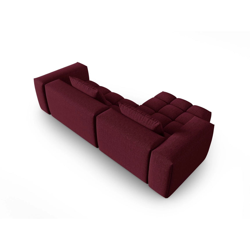 Verona 3-Sitzer Ecksofa, Linke Seite, aus Strukturierter Stoff in Burgund (Sorella 59), 260x145 cm von Cosmopolitan Design – Bild 5