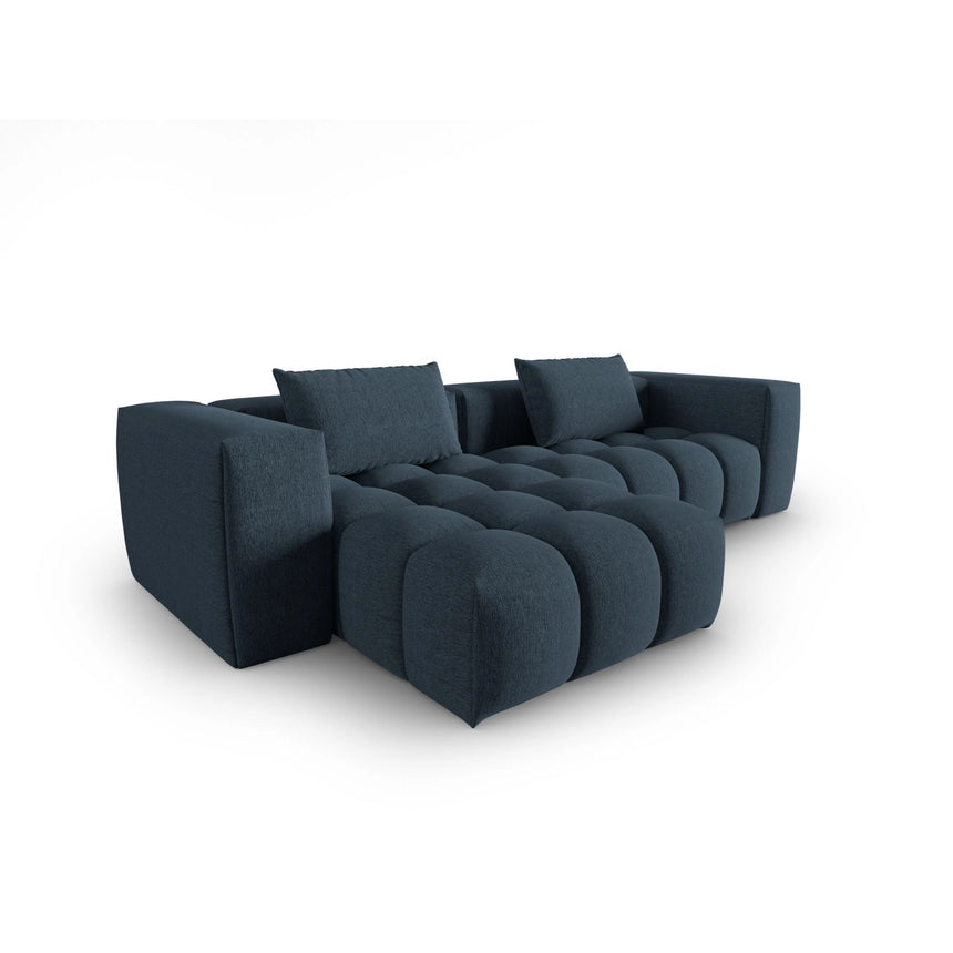 Verona 3-Sitzer Ecksofa, Linke Seite, aus Strukturierter Stoff in Dunkelblau (Sorella 77), 260x145 cm von Cosmopolitan Design – Bild 4