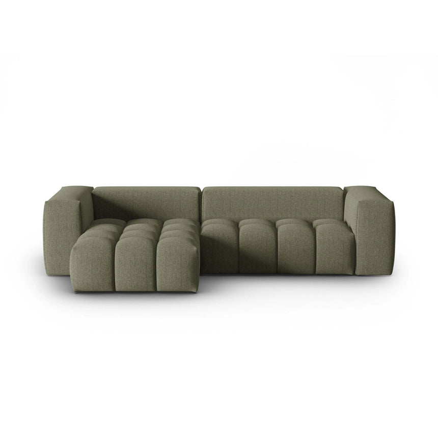 Verona 3-Sitzer Ecksofa, Linke Seite, aus Strukturierter Stoff in Dunkles olivgrün (Sorella 34), 260x145 cm von Cosmopolitan Design – Bild 1