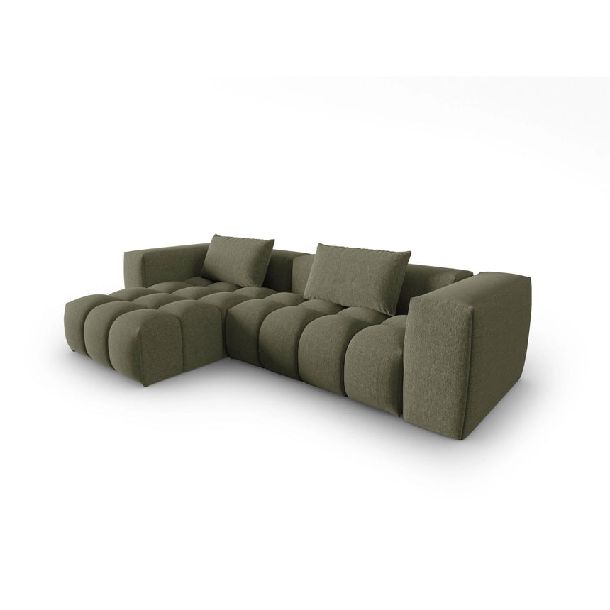 Verona 3-Sitzer Ecksofa, Linke Seite, aus Strukturierter Stoff in Dunkles olivgrün (Sorella 34), 260x145 cm von Cosmopolitan Design – Bild 3