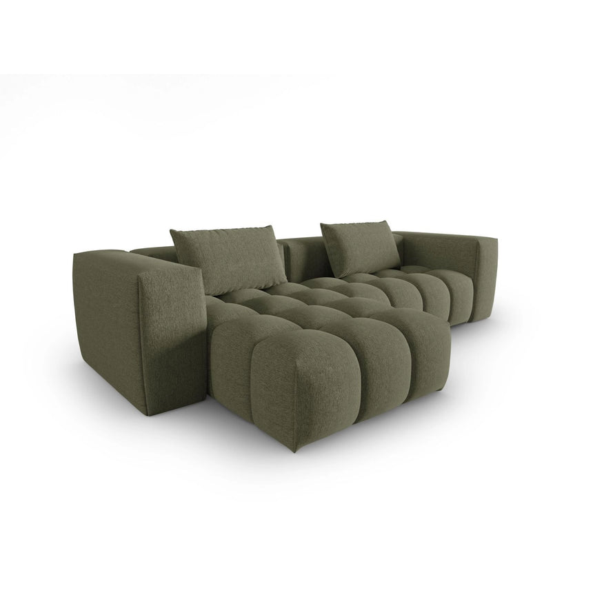 Verona 3-Sitzer Ecksofa, Linke Seite, aus Strukturierter Stoff in Dunkles olivgrün (Sorella 34), 260x145 cm von Cosmopolitan Design – Bild 4