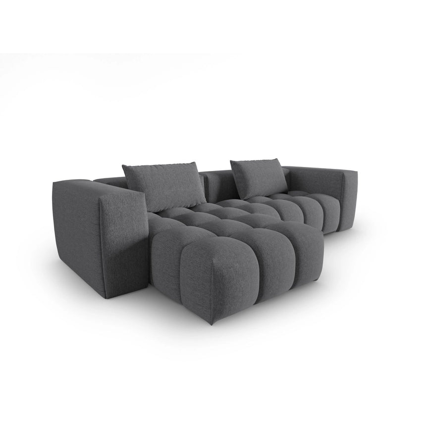 Verona 3-Sitzer Ecksofa, Linke Seite, aus Strukturierter Stoff in Grau (Sorella 89), 260x145 cm von Cosmopolitan Design – Bild 4