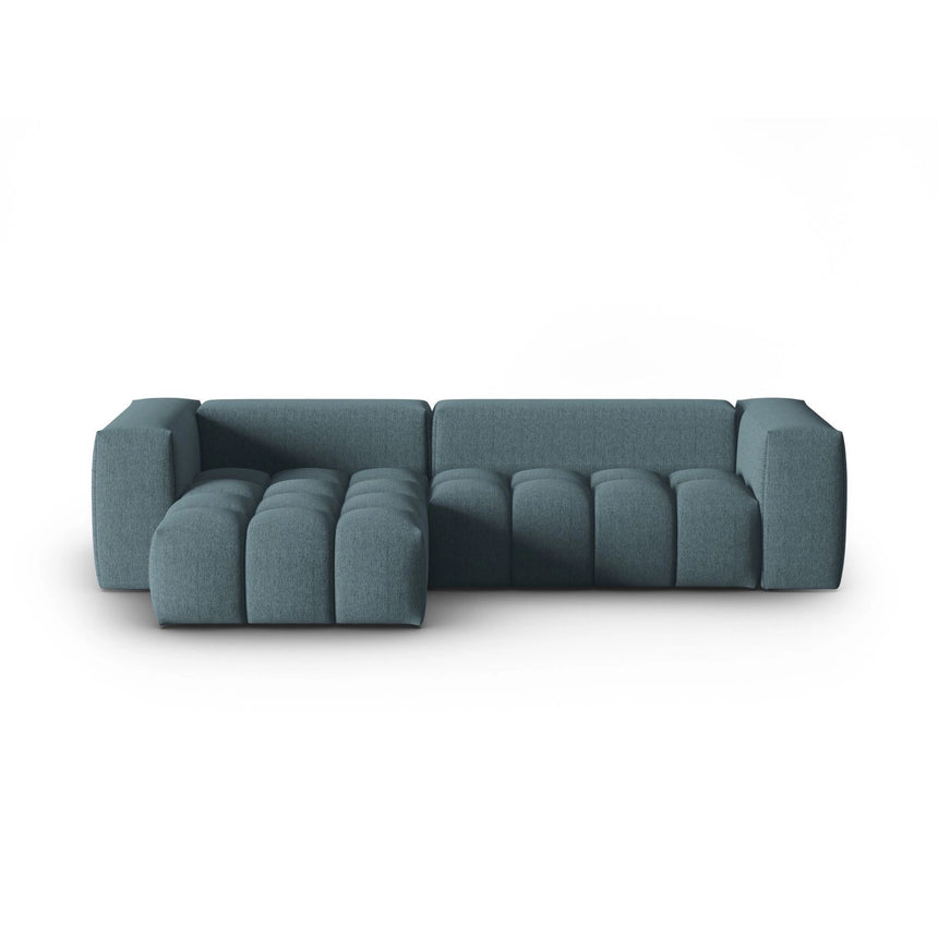 Verona 3-Sitzer Ecksofa, Linke Seite, aus Strukturierter Stoff in Hellblau (Sorella 76), 260x145 cm von Cosmopolitan Design – Bild 1