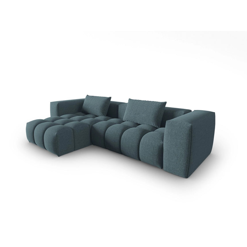 Verona 3-Sitzer Ecksofa, Linke Seite, aus Strukturierter Stoff in Hellblau (Sorella 76), 260x145 cm von Cosmopolitan Design – Bild 3