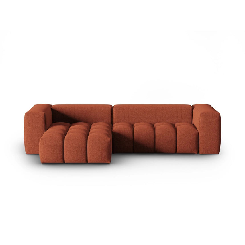 Verona 3-Sitzer Ecksofa, Linke Seite, aus Strukturierter Stoff in Koralle (Sorella 58), 260x145 cm von Cosmopolitan Design – Bild 1