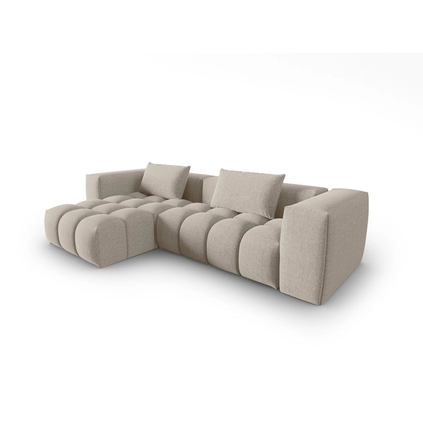 Verona 3-Sitzer Ecksofa, Linke Seite, aus Strukturierter Stoff in Sand (Sorella 05), 260x145 cm von Cosmopolitan Design – Bild 3