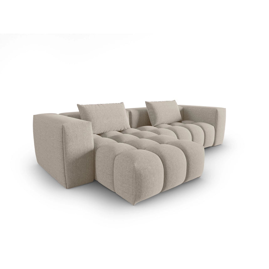 Verona 3-Sitzer Ecksofa, Linke Seite, aus Strukturierter Stoff in Sand (Sorella 05), 260x145 cm von Cosmopolitan Design – Bild 4