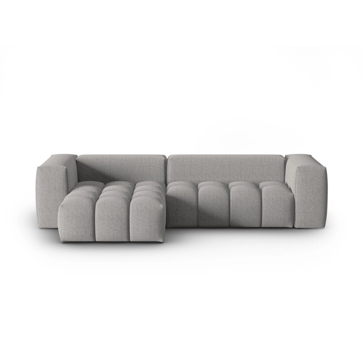 Verona 3-Sitzer Ecksofa, Linke Seite, aus Strukturierter Stoff in Warmes Grau (Sorella 84), 260x145 cm von Cosmopolitan Design – Bild 1