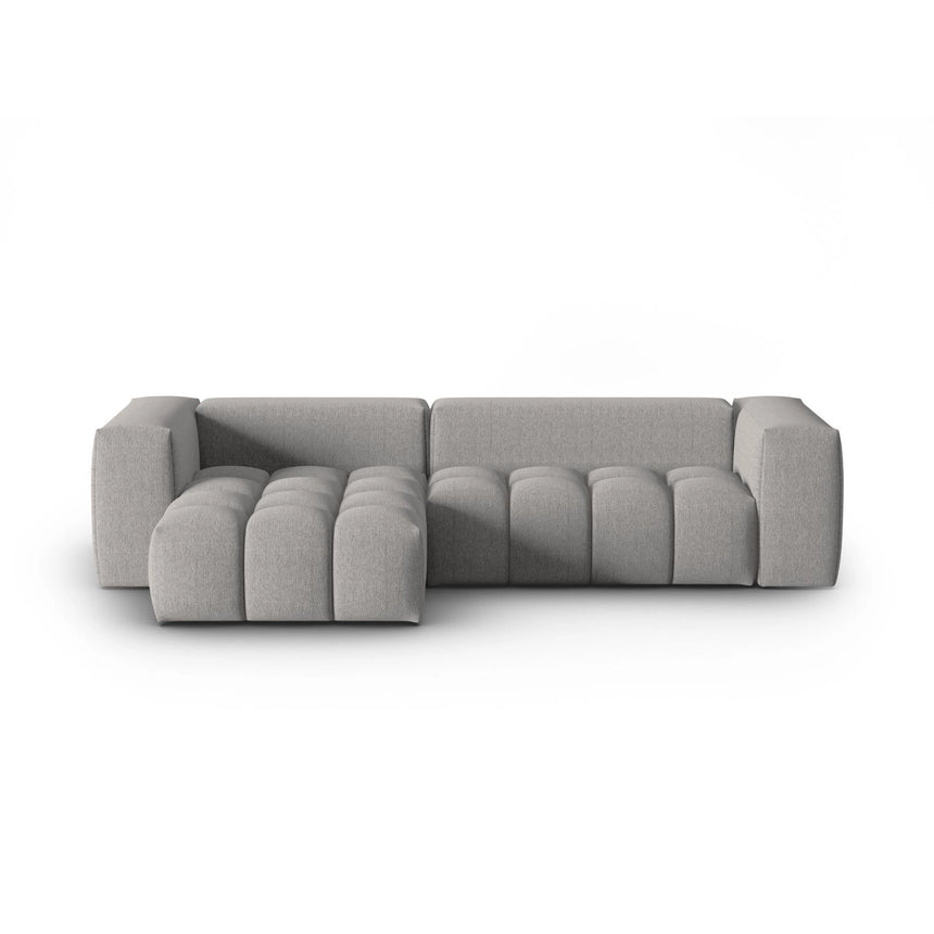 Verona 3-Sitzer Ecksofa, Linke Seite, aus Strukturierter Stoff in Warmes Grau (Sorella 84), 260x145 cm von Cosmopolitan Design – Bild 1