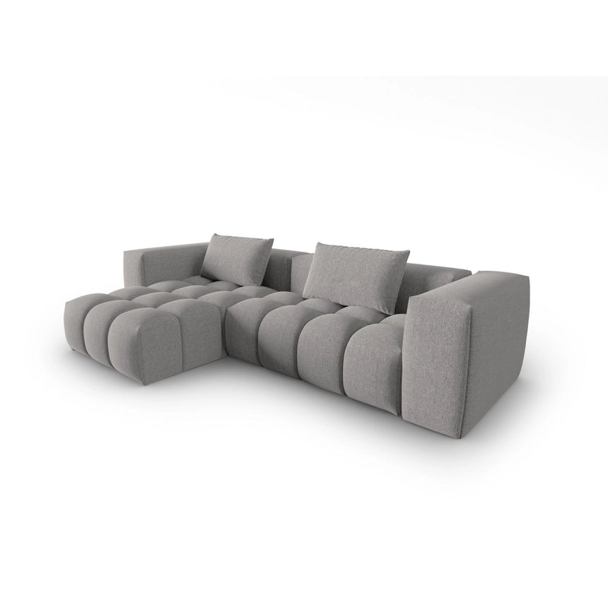 Verona 3-Sitzer Ecksofa, Linke Seite, aus Strukturierter Stoff in Warmes Grau (Sorella 84), 260x145 cm von Cosmopolitan Design – Bild 3