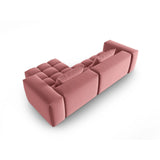 Verona 3-Sitzer Ecksofa, Rechte Seite, aus Samt in Flamingo (Casino Salmon), 260x145 cm von Cosmopolitan Design – Bild 5